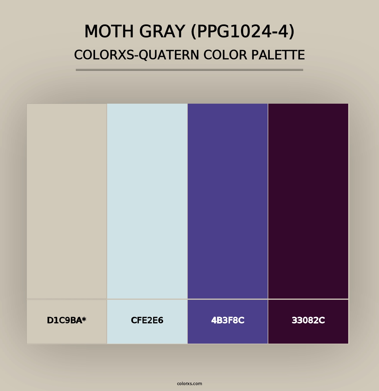 Moth Gray (PPG1024-4) - Colorxs Quad Palette