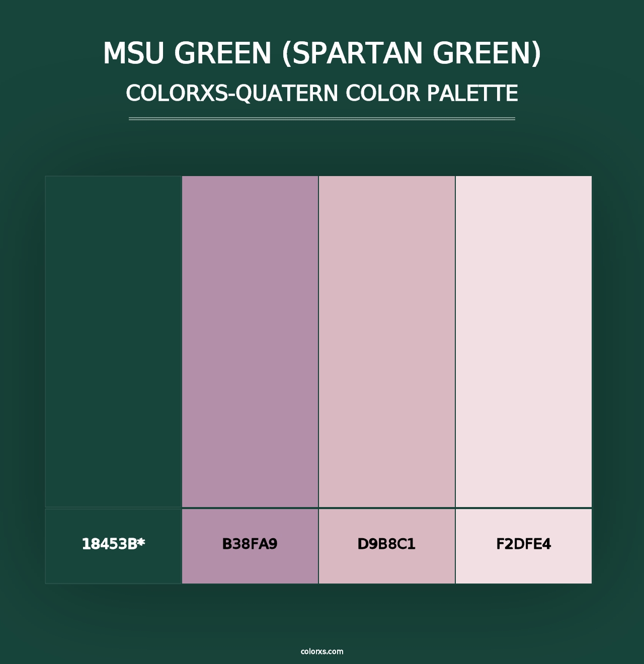 MSU Green (Spartan Green) - Colorxs Quad Palette