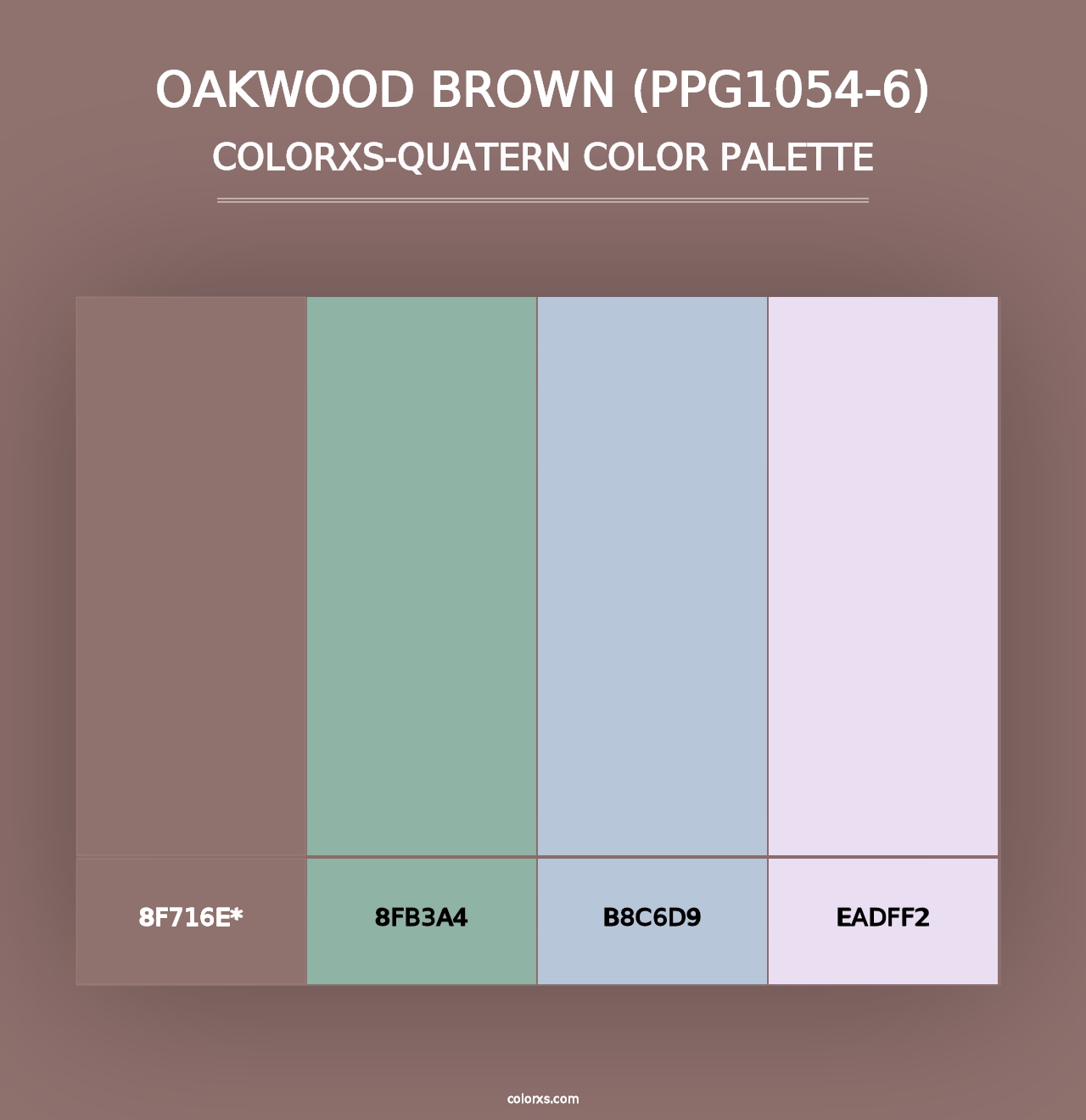 Oakwood Brown (PPG1054-6) - Colorxs Quad Palette