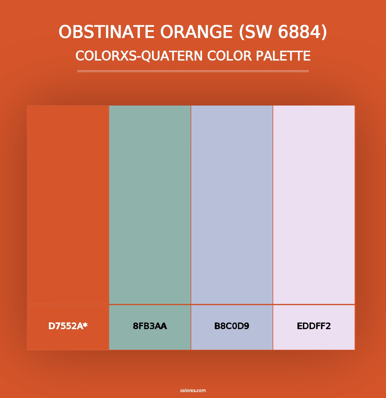 Obstinate Orange (SW 6884) - Colorxs Quad Palette