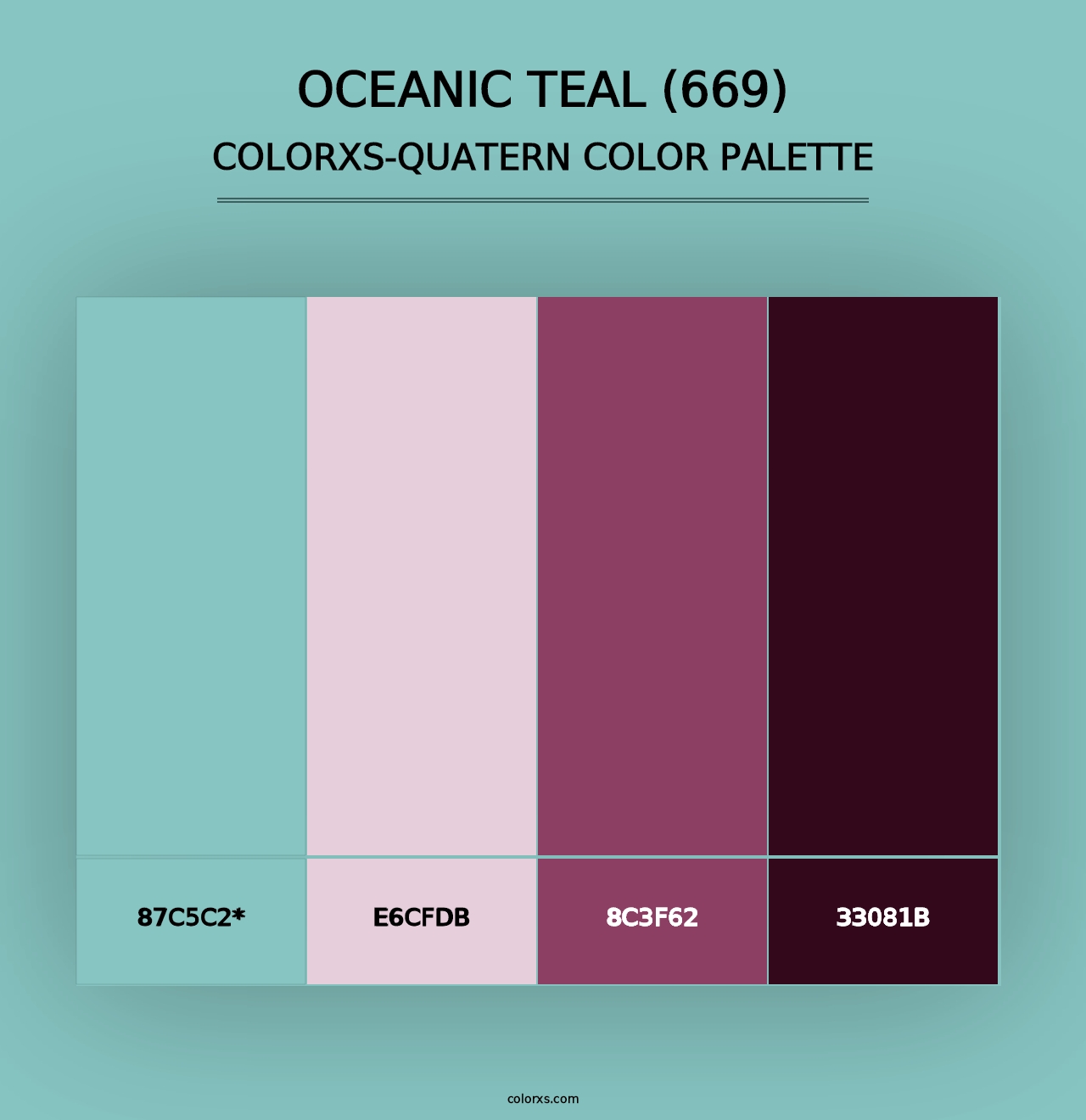 Oceanic Teal (669) - Colorxs Quad Palette