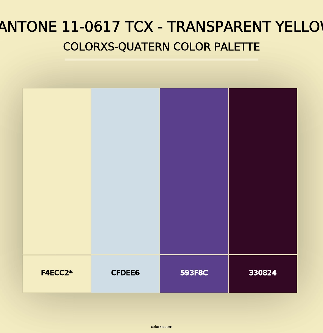 PANTONE 11-0617 TCX - Transparent Yellow - Colorxs Quad Palette