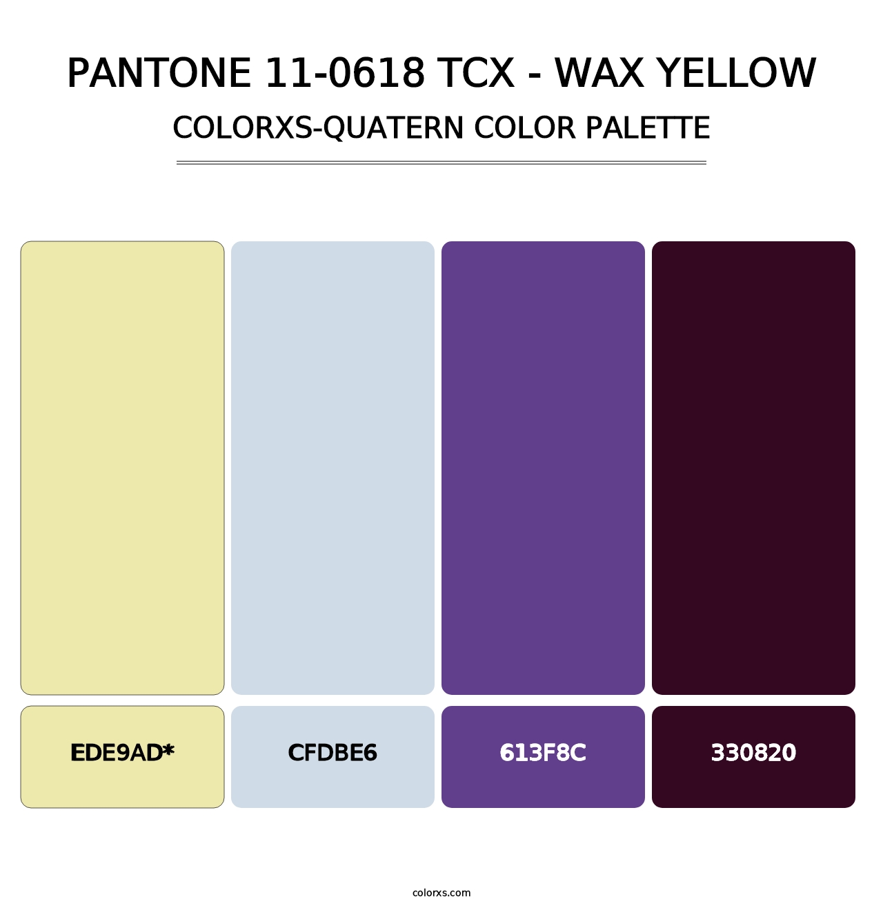 PANTONE 11-0618 TCX - Wax Yellow - Colorxs Quad Palette