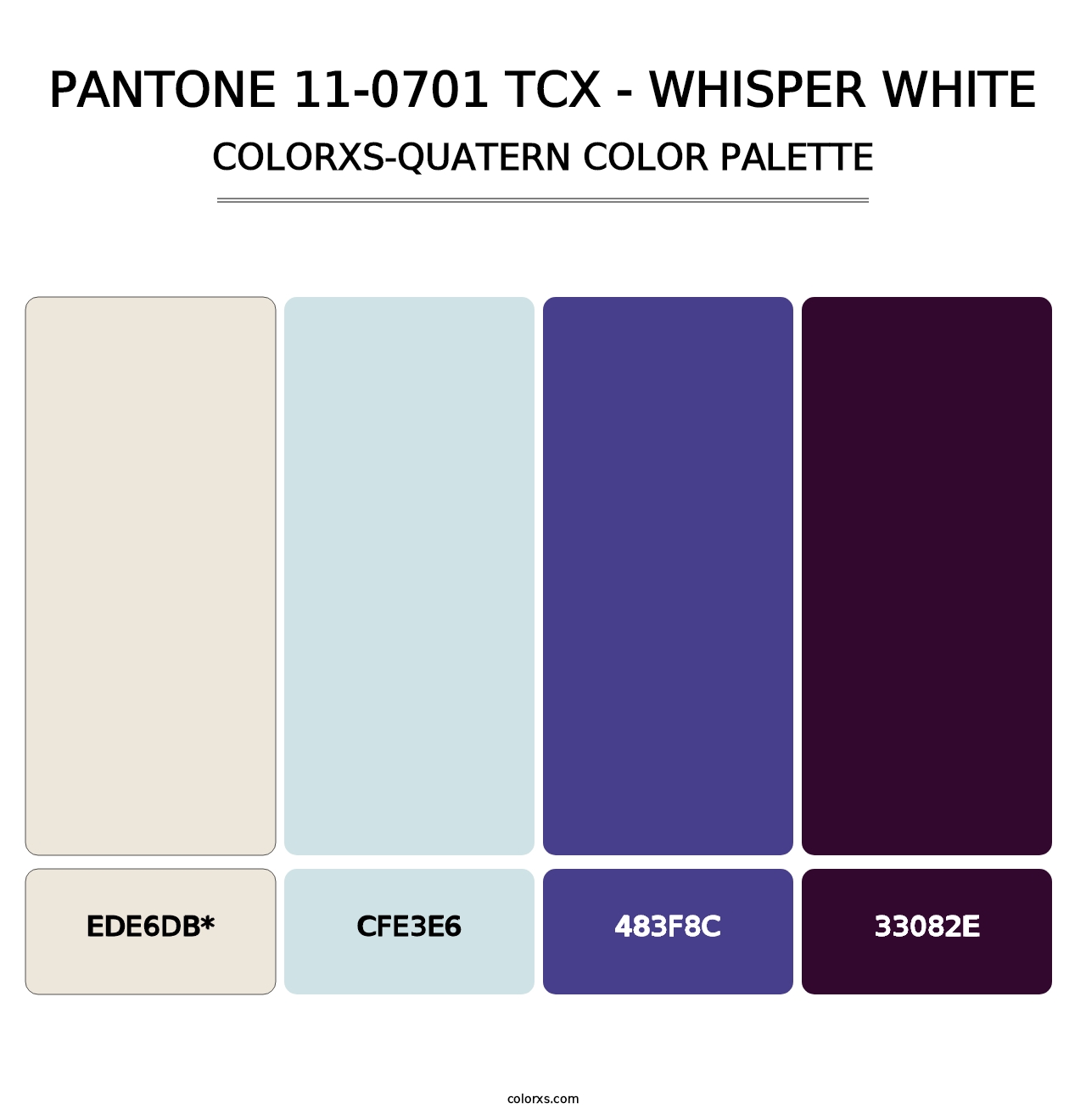 PANTONE 11-0701 TCX - Whisper White - Colorxs Quad Palette