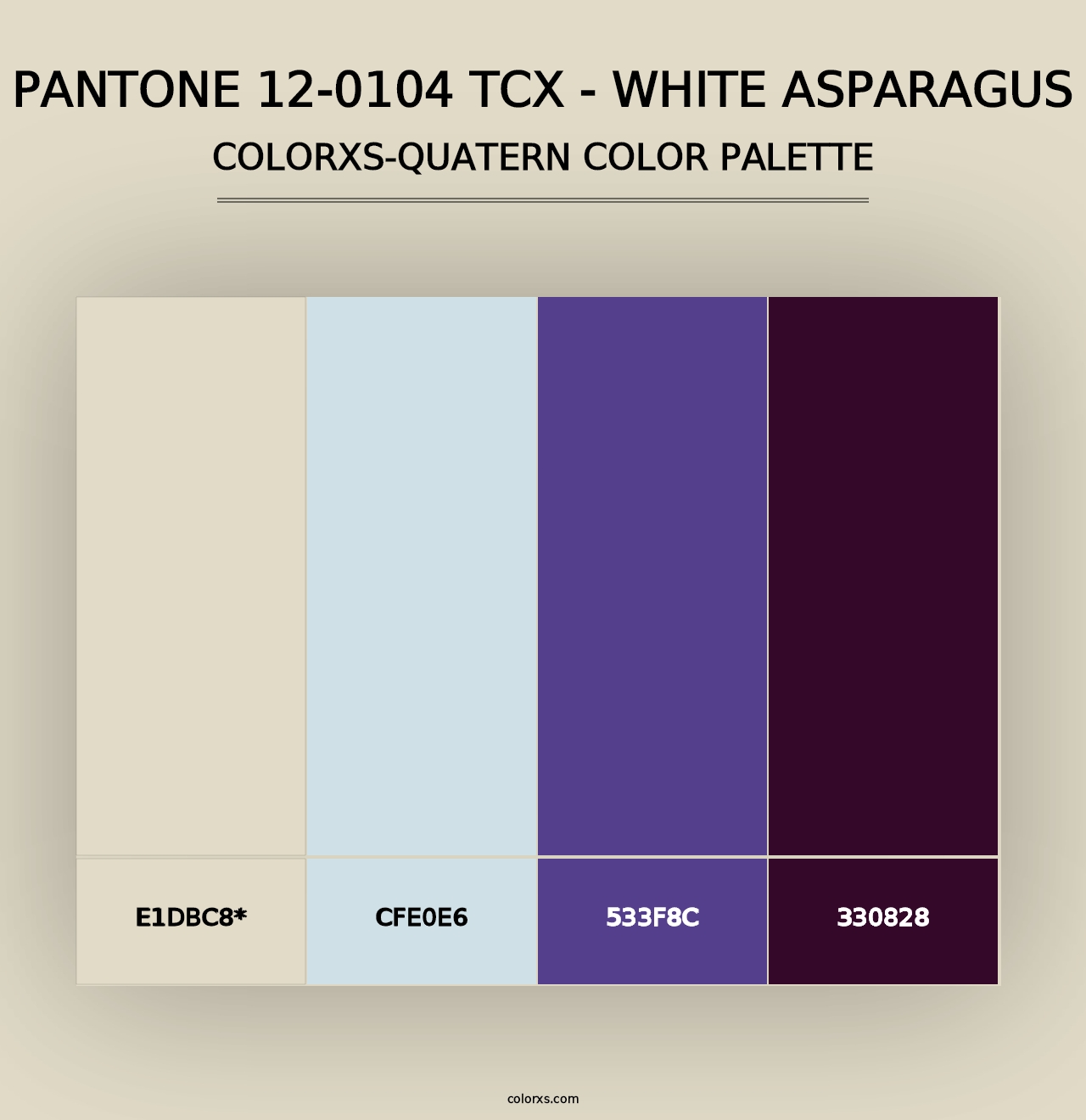 PANTONE 12-0104 TCX - White Asparagus - Colorxs Quad Palette