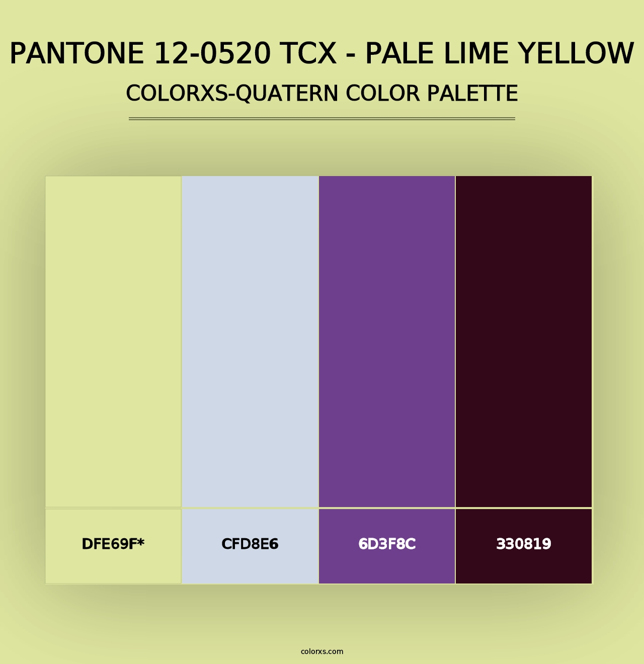 PANTONE 12-0520 TCX - Pale Lime Yellow - Colorxs Quad Palette