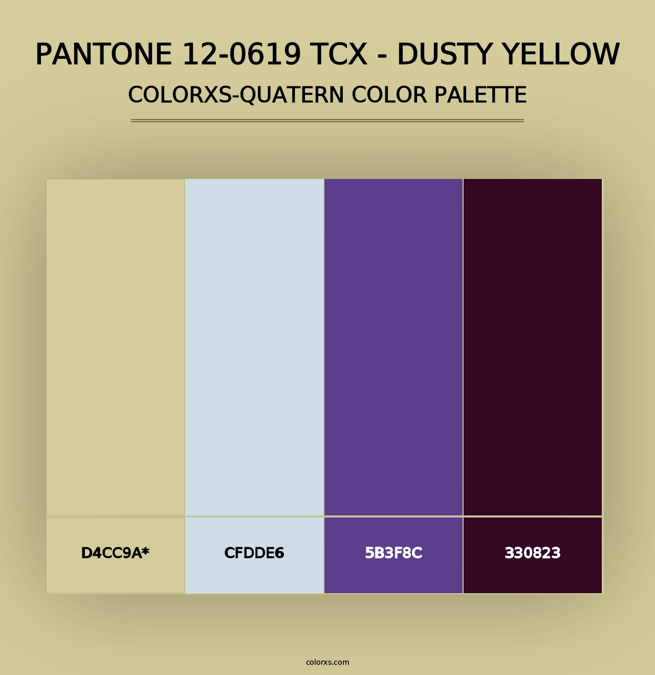 PANTONE 12-0619 TCX - Dusty Yellow - Colorxs Quad Palette