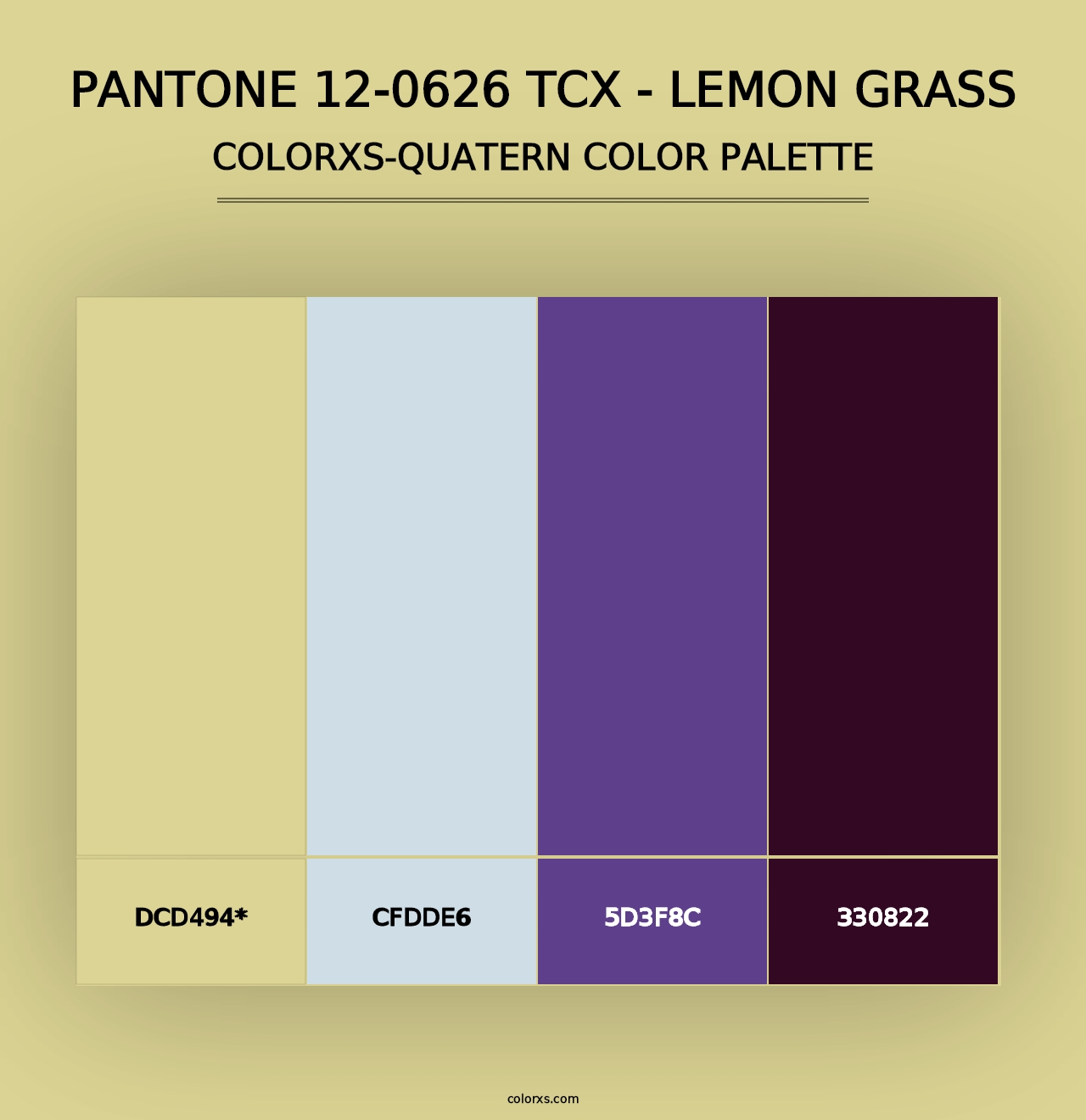 PANTONE 12-0626 TCX - Lemon Grass - Colorxs Quad Palette