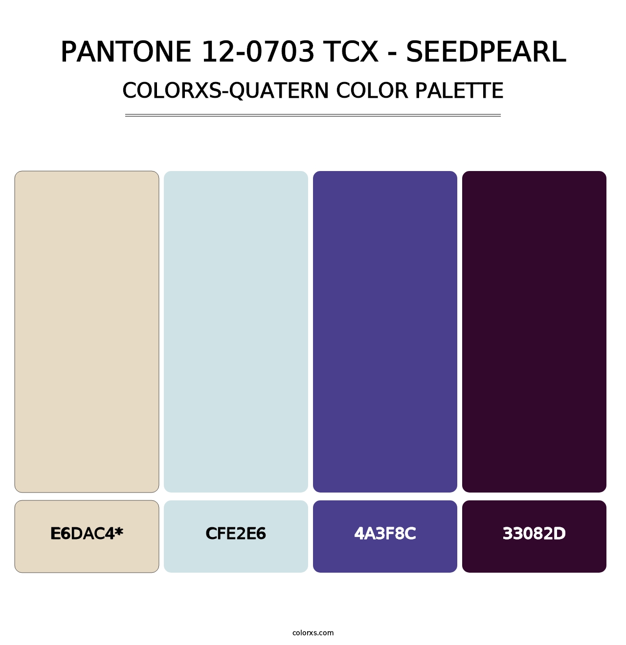 PANTONE 12-0703 TCX - Seedpearl - Colorxs Quad Palette