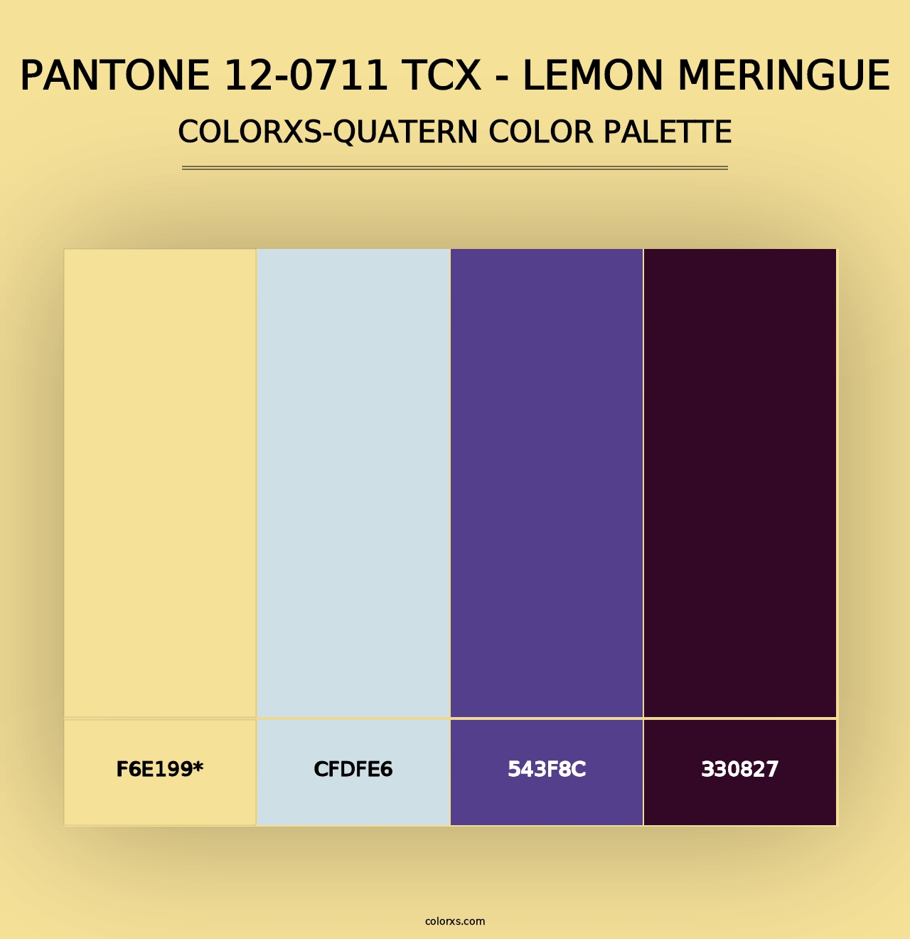 PANTONE 12-0711 TCX - Lemon Meringue - Colorxs Quad Palette