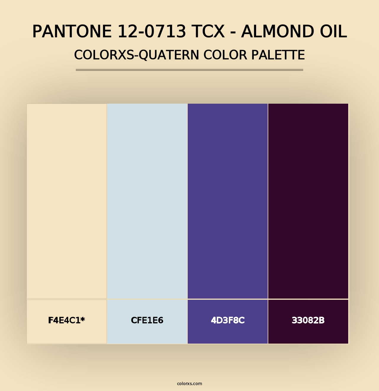 PANTONE 12-0713 TCX - Almond Oil - Colorxs Quad Palette