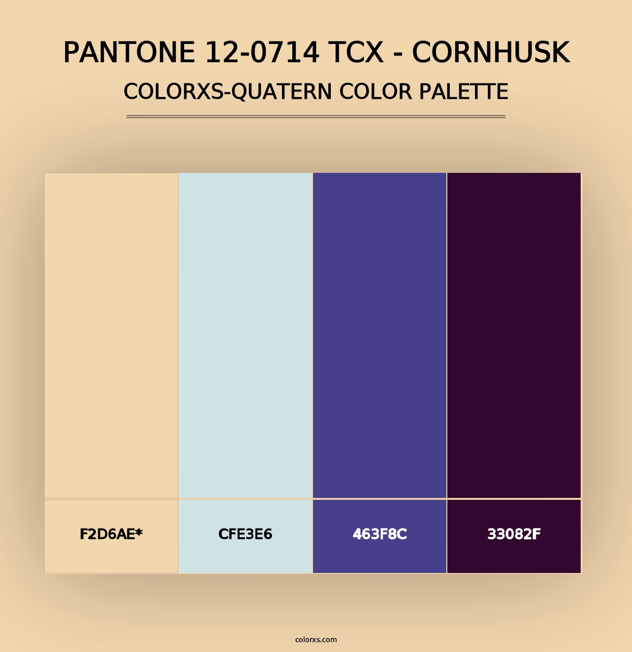 PANTONE 12-0714 TCX - Cornhusk - Colorxs Quad Palette