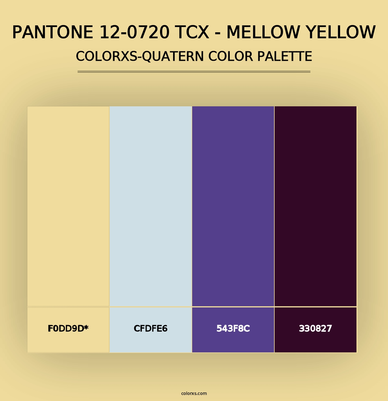 PANTONE 12-0720 TCX - Mellow Yellow - Colorxs Quad Palette