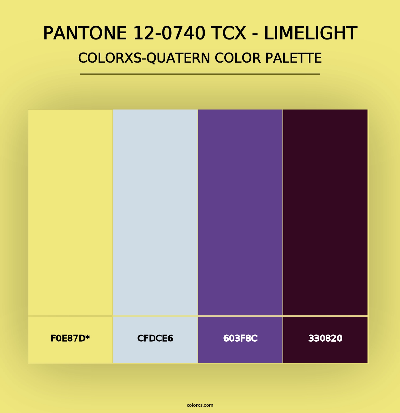 PANTONE 12-0740 TCX - Limelight - Colorxs Quad Palette