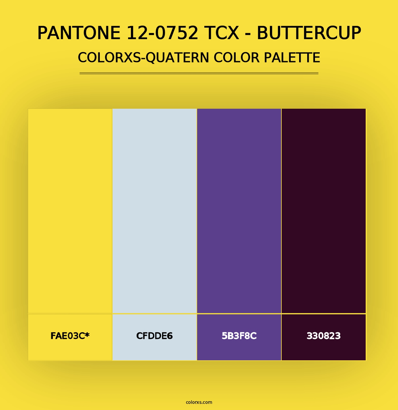 PANTONE 12-0752 TCX - Buttercup - Colorxs Quad Palette