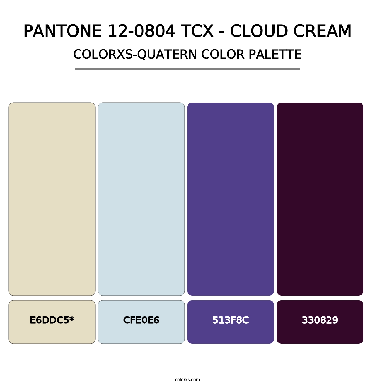 PANTONE 12-0804 TCX - Cloud Cream - Colorxs Quad Palette