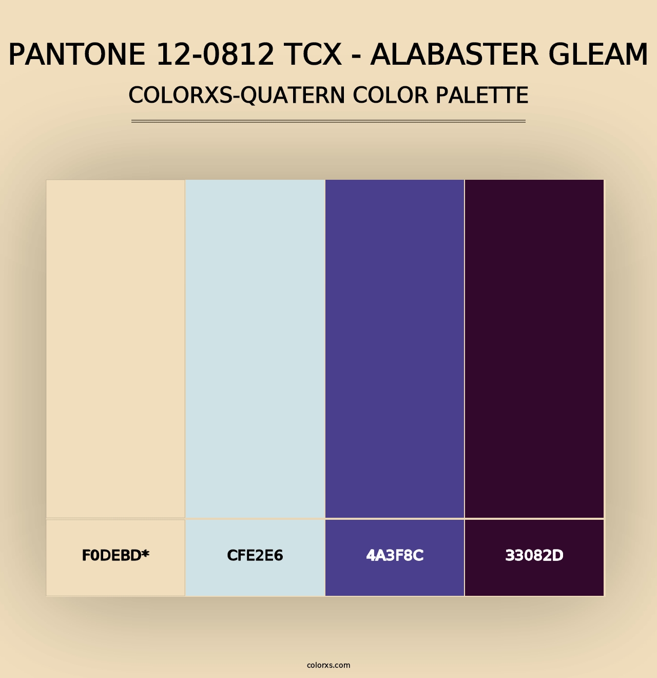 PANTONE 12-0812 TCX - Alabaster Gleam - Colorxs Quad Palette