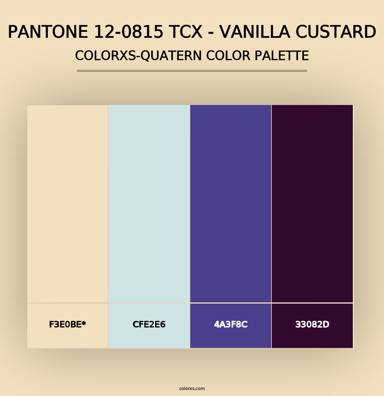 PANTONE 12-0815 TCX - Vanilla Custard - Colorxs Quad Palette