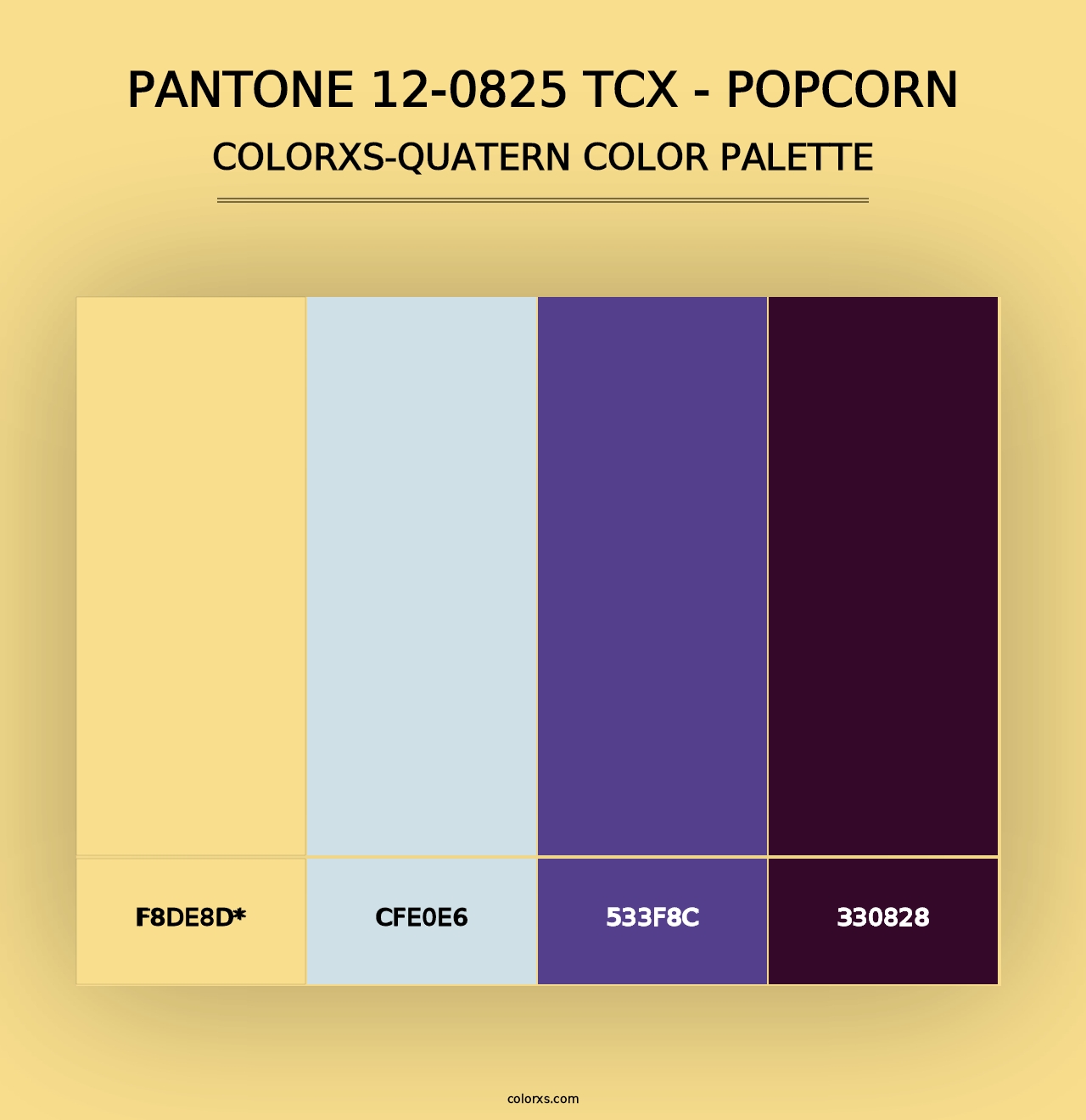 PANTONE 12-0825 TCX - Popcorn - Colorxs Quad Palette