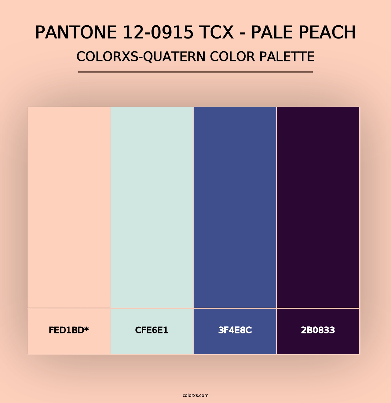 PANTONE 12-0915 TCX - Pale Peach - Colorxs Quad Palette