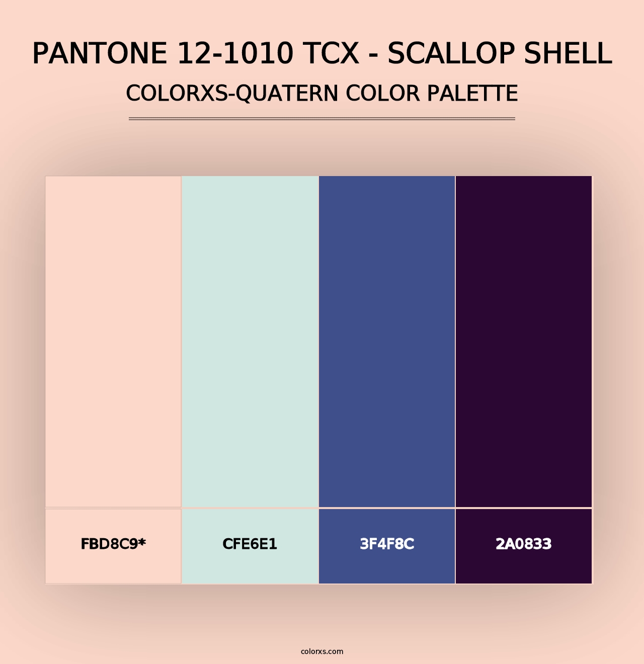 PANTONE 12-1010 TCX - Scallop Shell - Colorxs Quad Palette