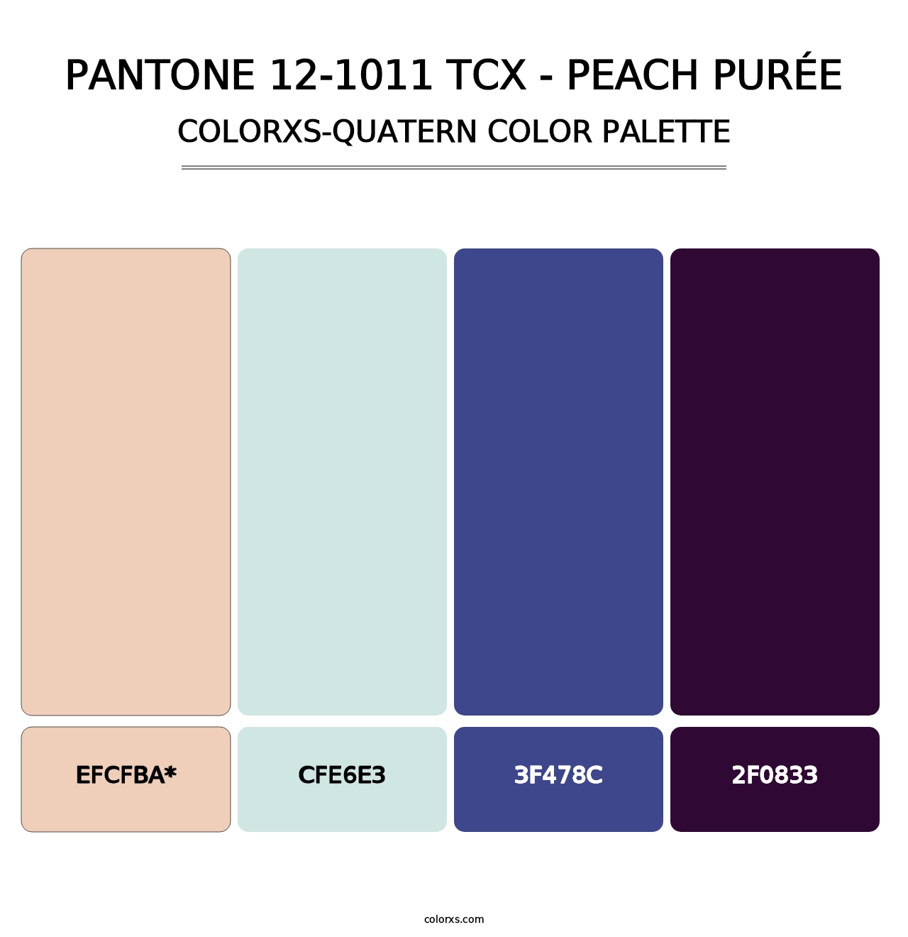 PANTONE 12-1011 TCX - Peach Purée - Colorxs Quad Palette