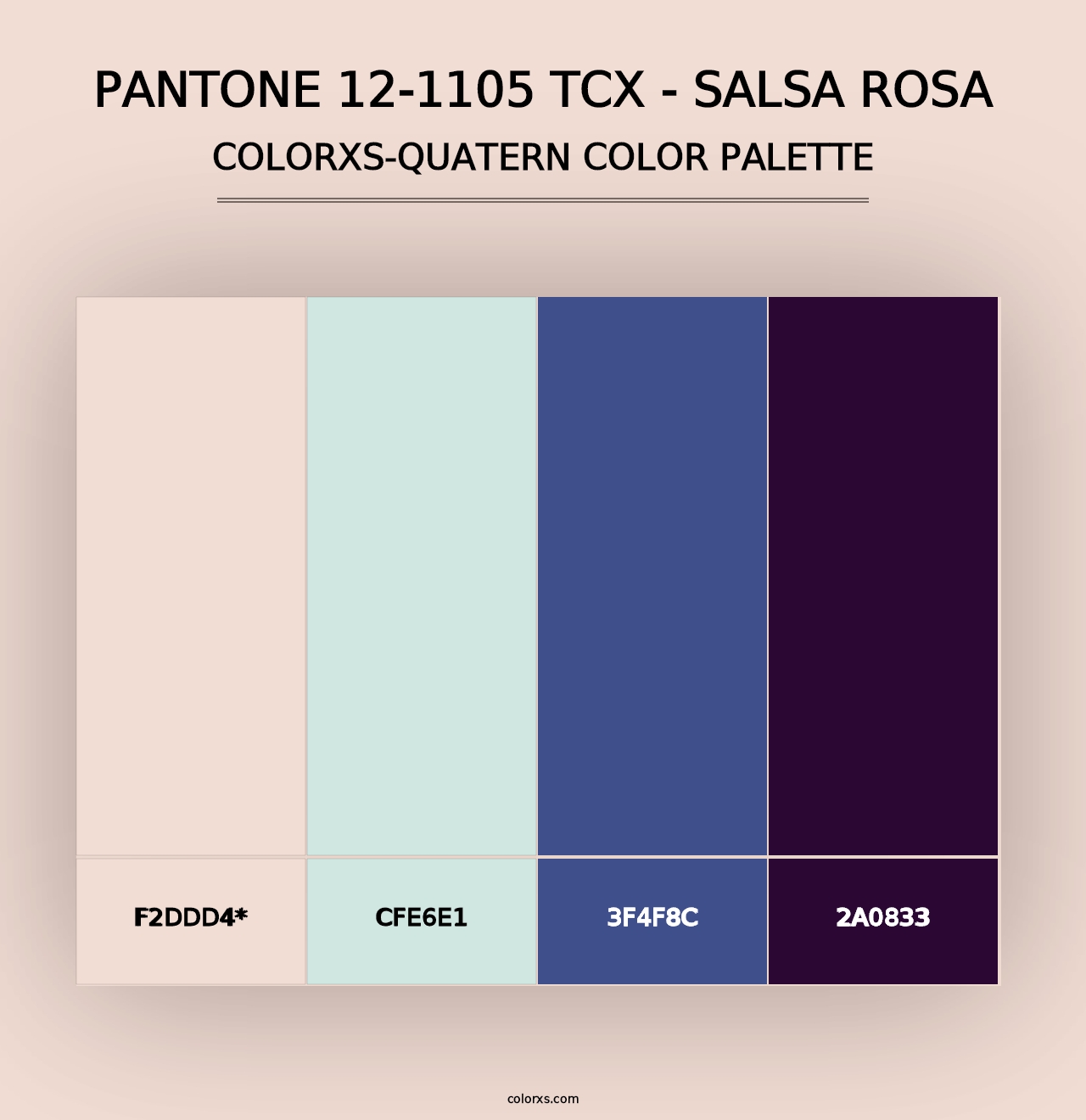 PANTONE 12-1105 TCX - Salsa Rosa - Colorxs Quad Palette