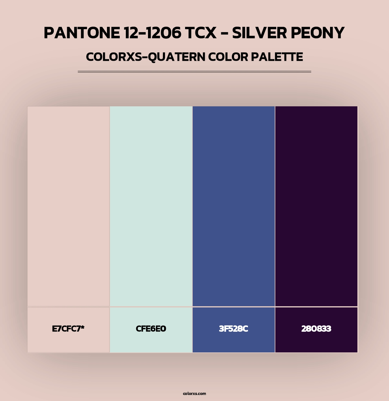 PANTONE 12-1206 TCX - Silver Peony - Colorxs Quad Palette