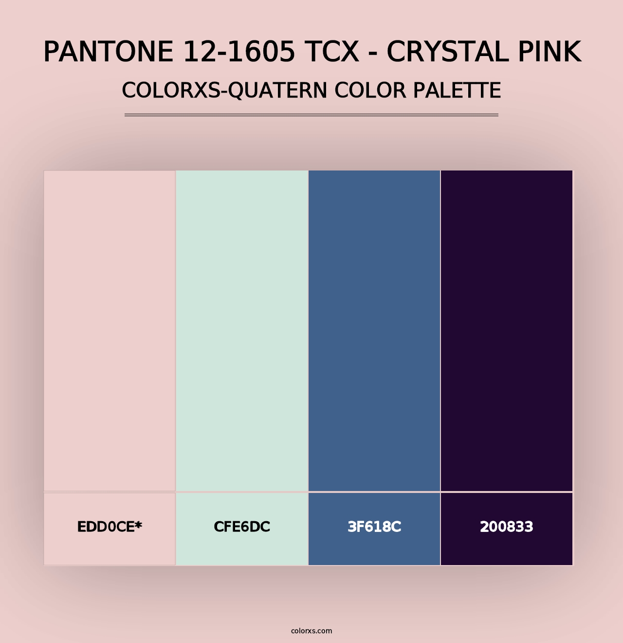 PANTONE 12-1605 TCX - Crystal Pink - Colorxs Quad Palette