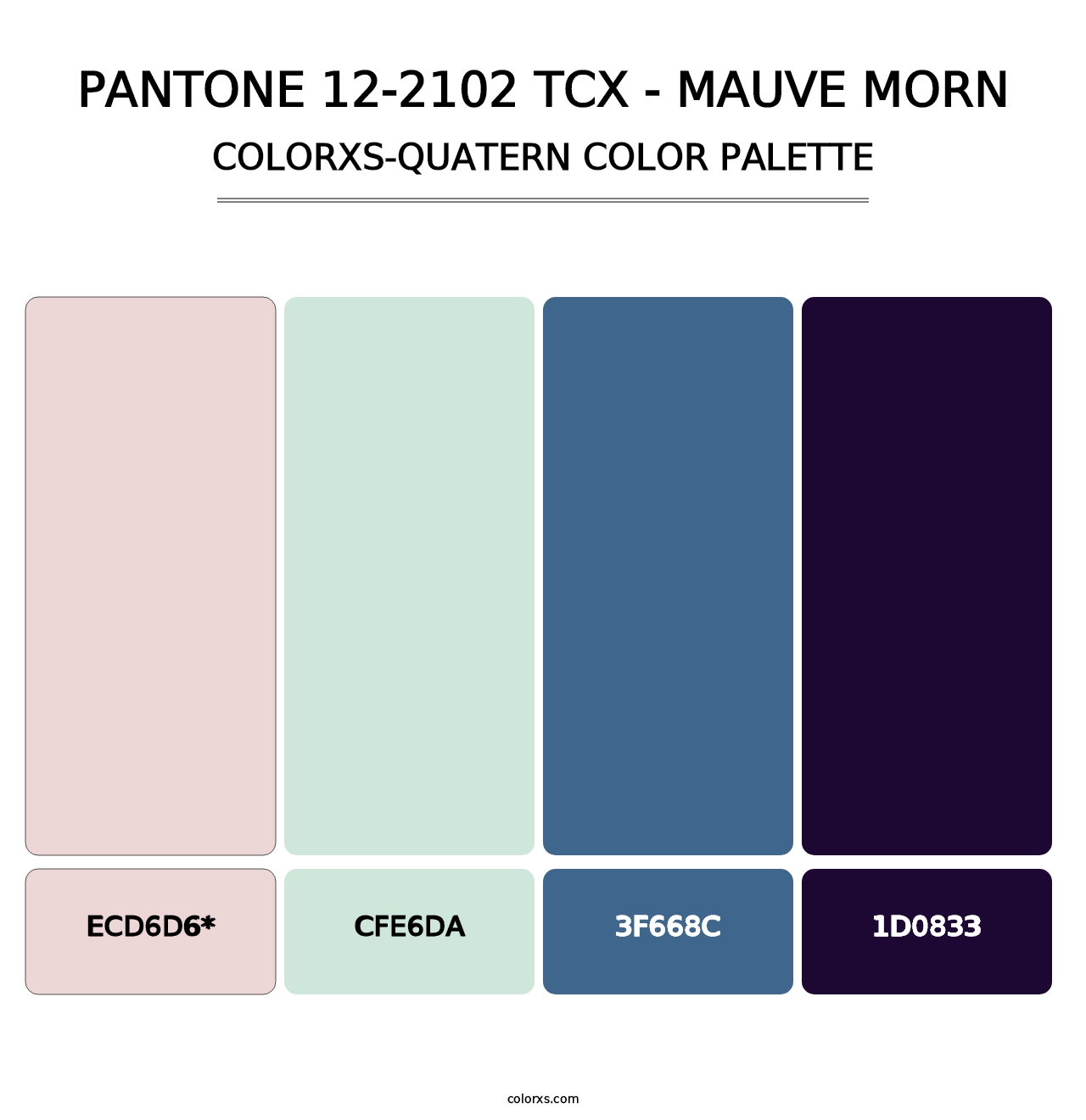 PANTONE 12-2102 TCX - Mauve Morn - Colorxs Quad Palette