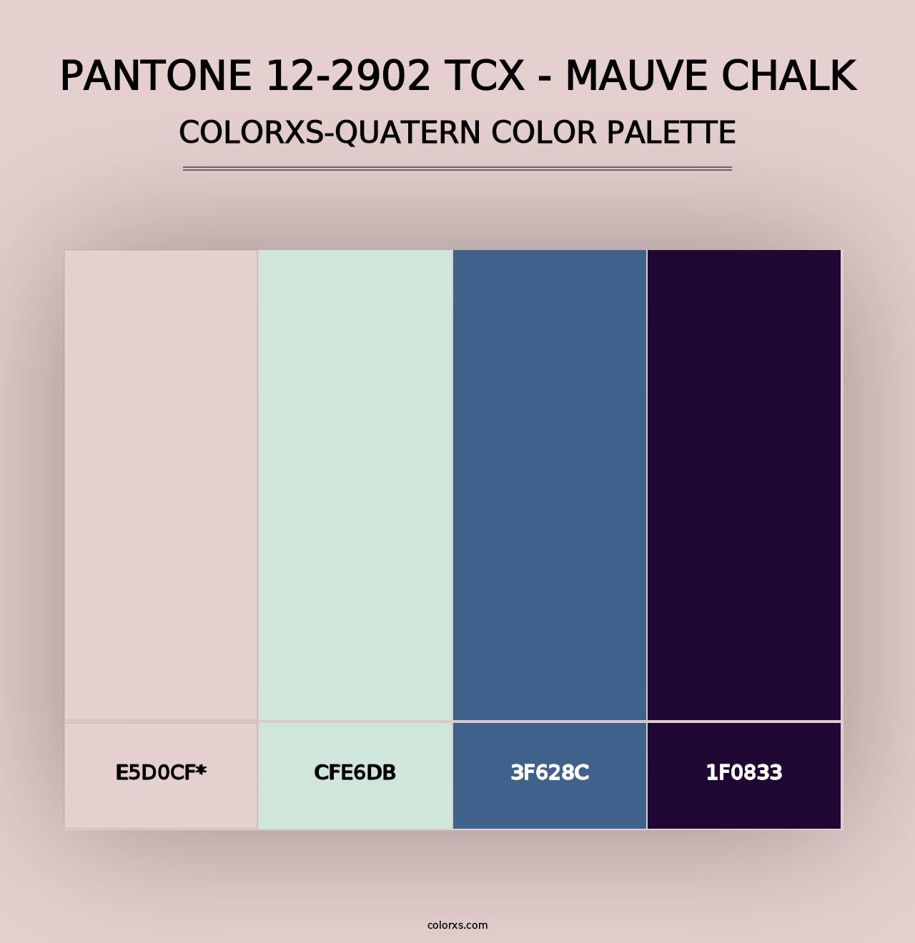 PANTONE 12-2902 TCX - Mauve Chalk - Colorxs Quad Palette