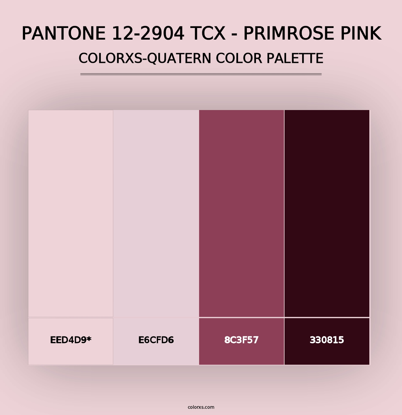 PANTONE 12-2904 TCX - Primrose Pink - Colorxs Quad Palette