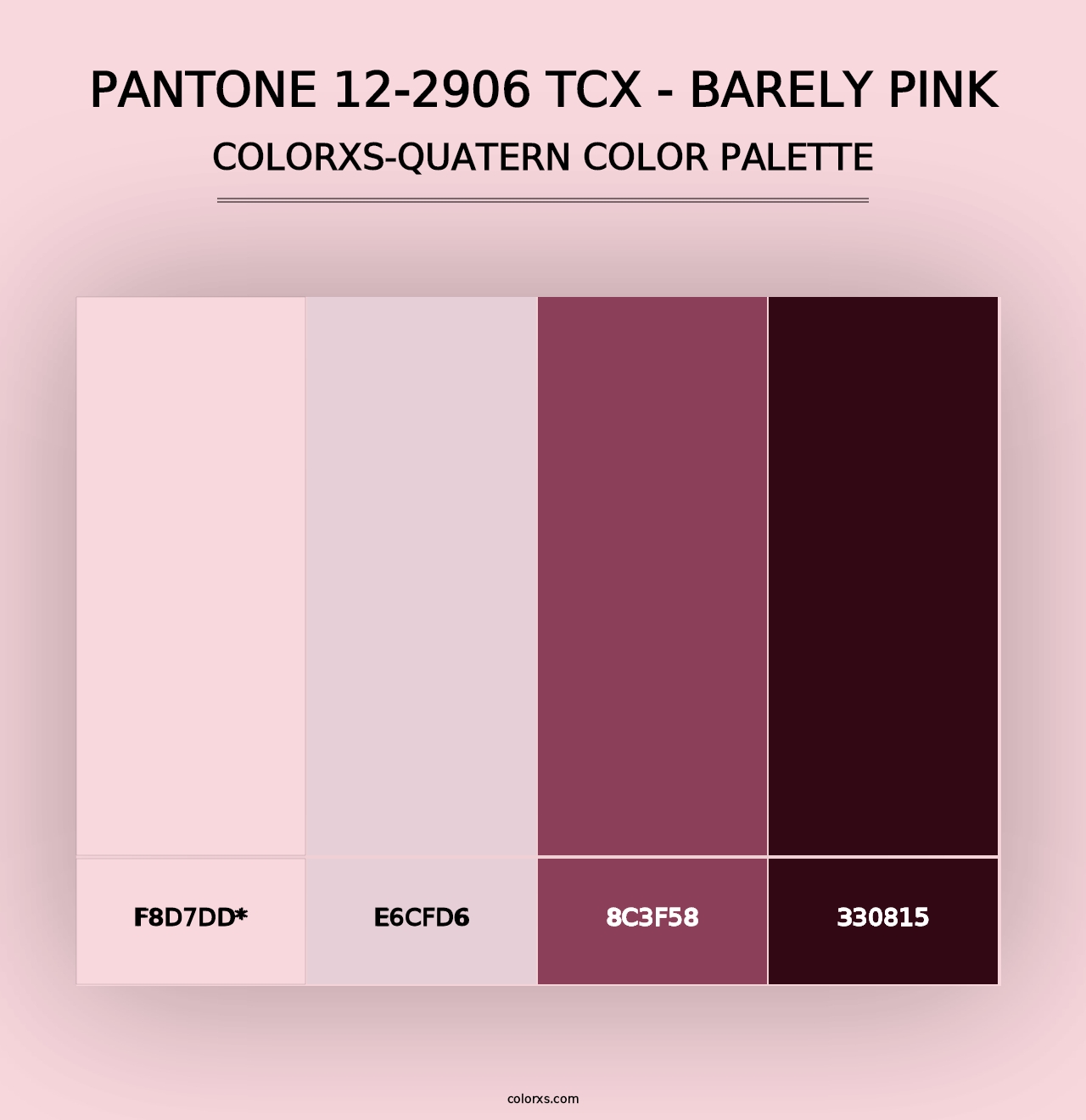 PANTONE 12-2906 TCX - Barely Pink - Colorxs Quad Palette