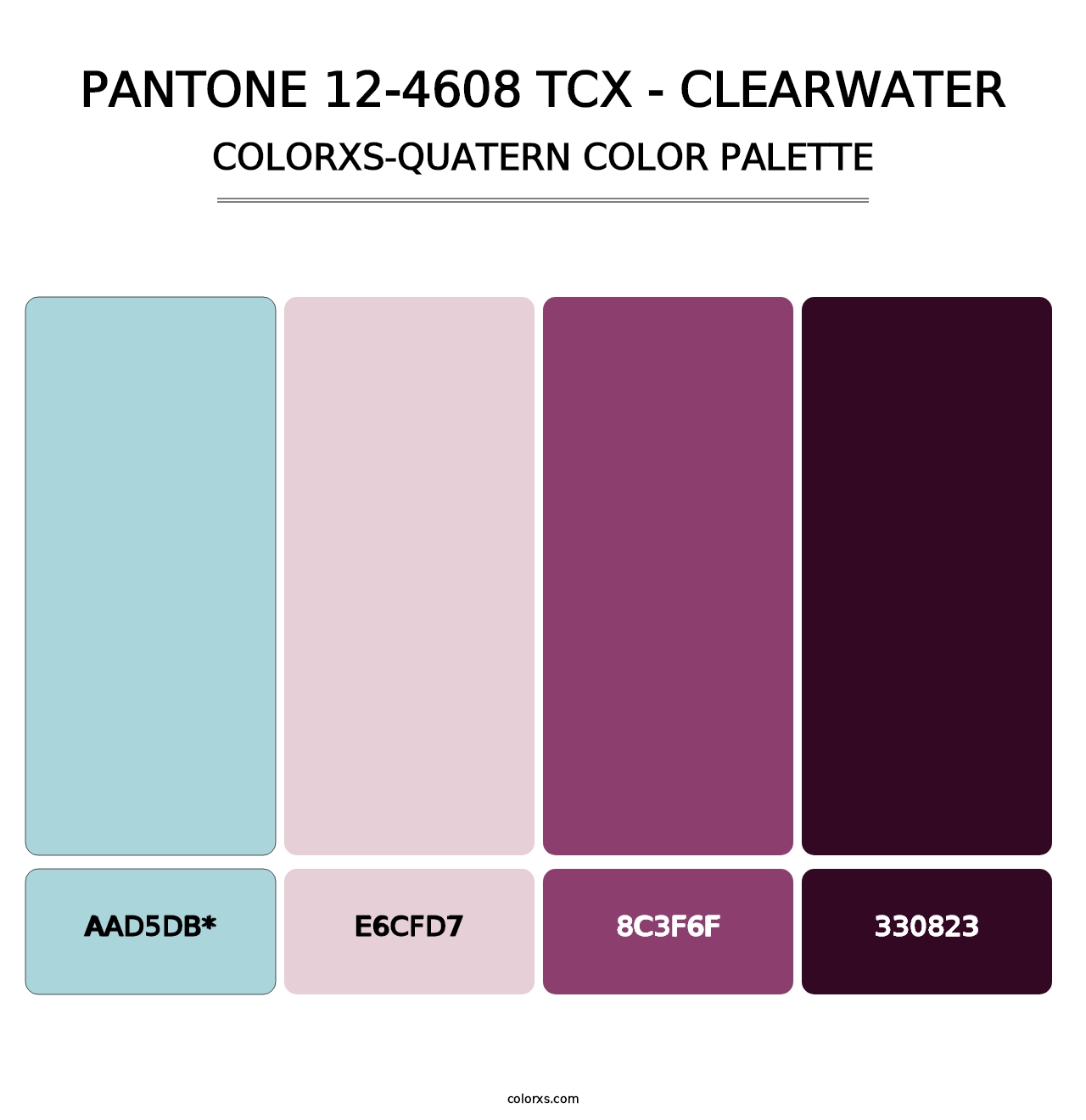 PANTONE 12-4608 TCX - Clearwater - Colorxs Quad Palette