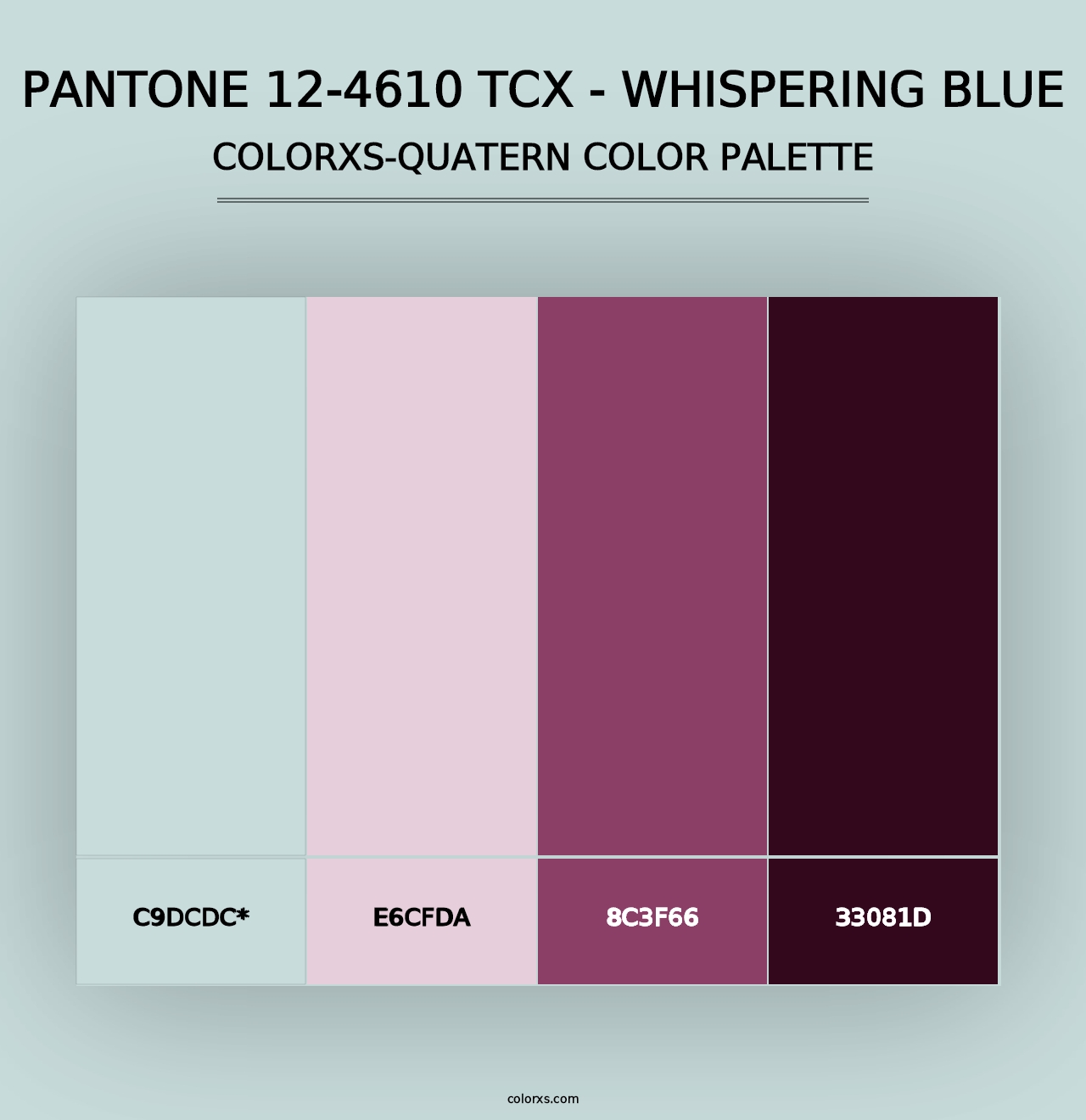 PANTONE 12-4610 TCX - Whispering Blue - Colorxs Quad Palette