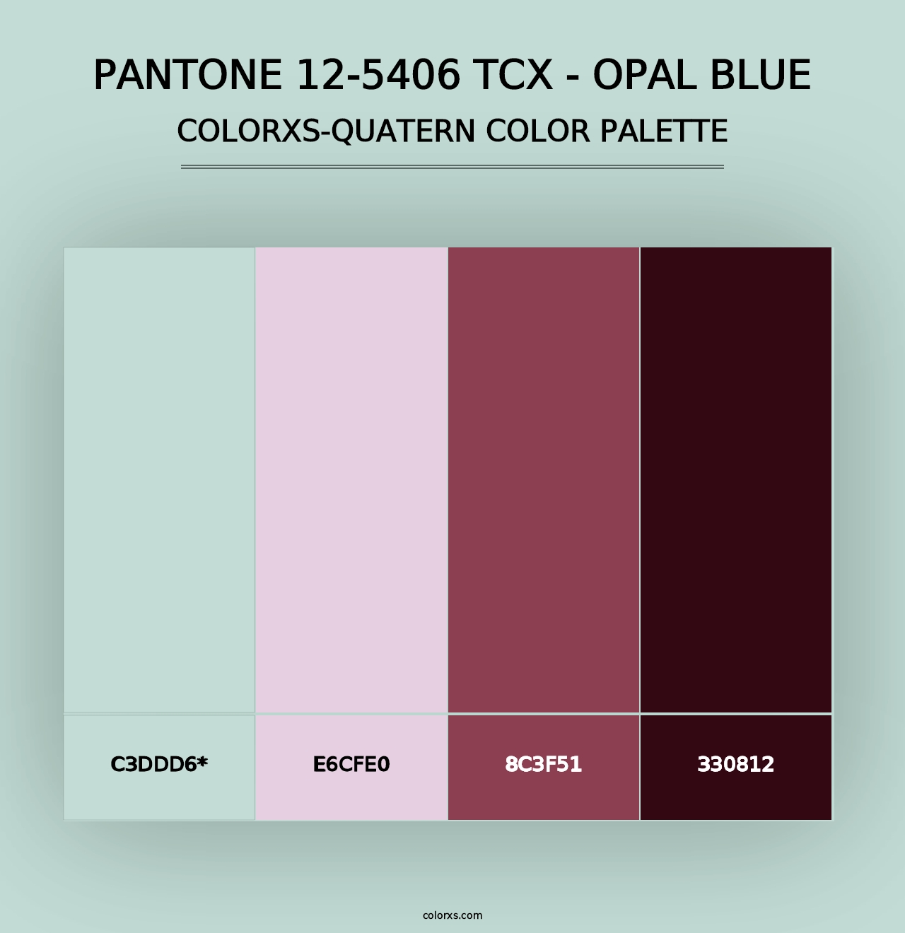 PANTONE 12-5406 TCX - Opal Blue - Colorxs Quad Palette