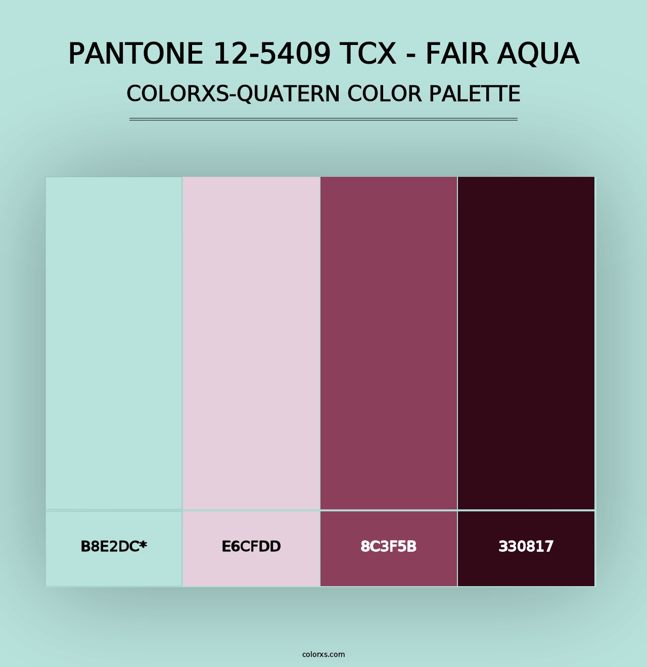 PANTONE 12-5409 TCX - Fair Aqua - Colorxs Quad Palette