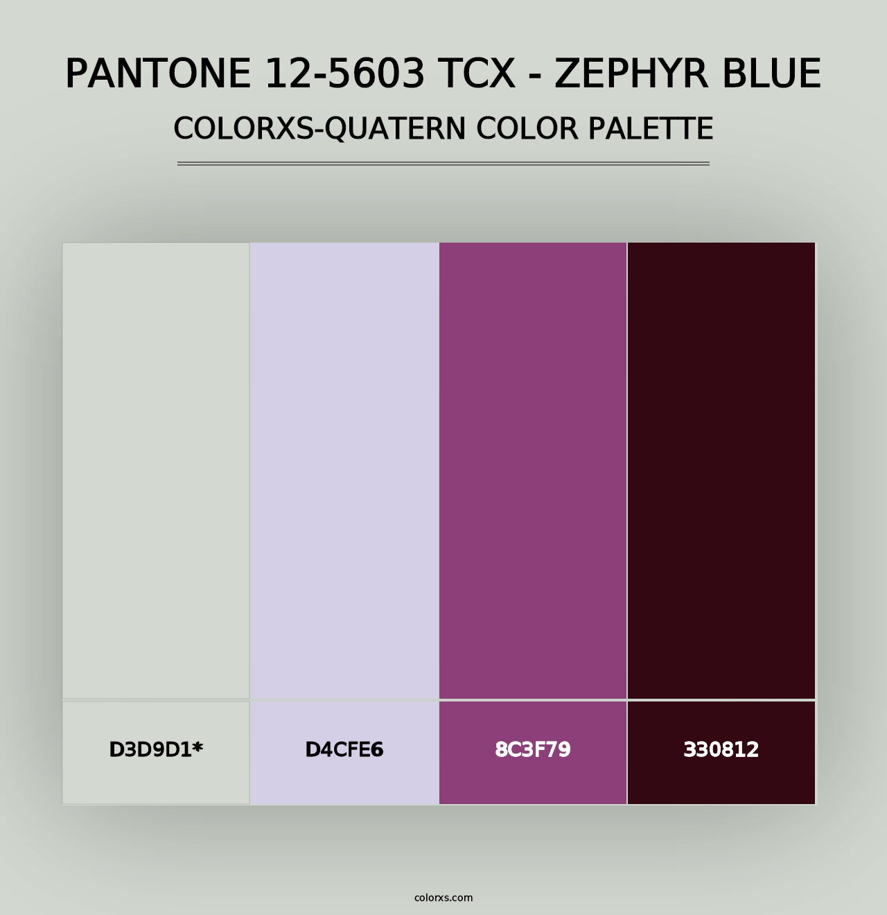 PANTONE 12-5603 TCX - Zephyr Blue - Colorxs Quad Palette