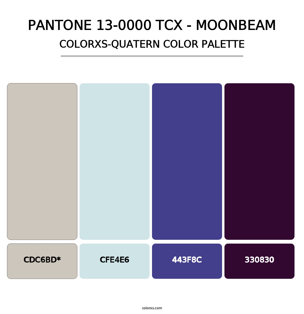 PANTONE 13-0000 TCX - Moonbeam - Colorxs Quad Palette