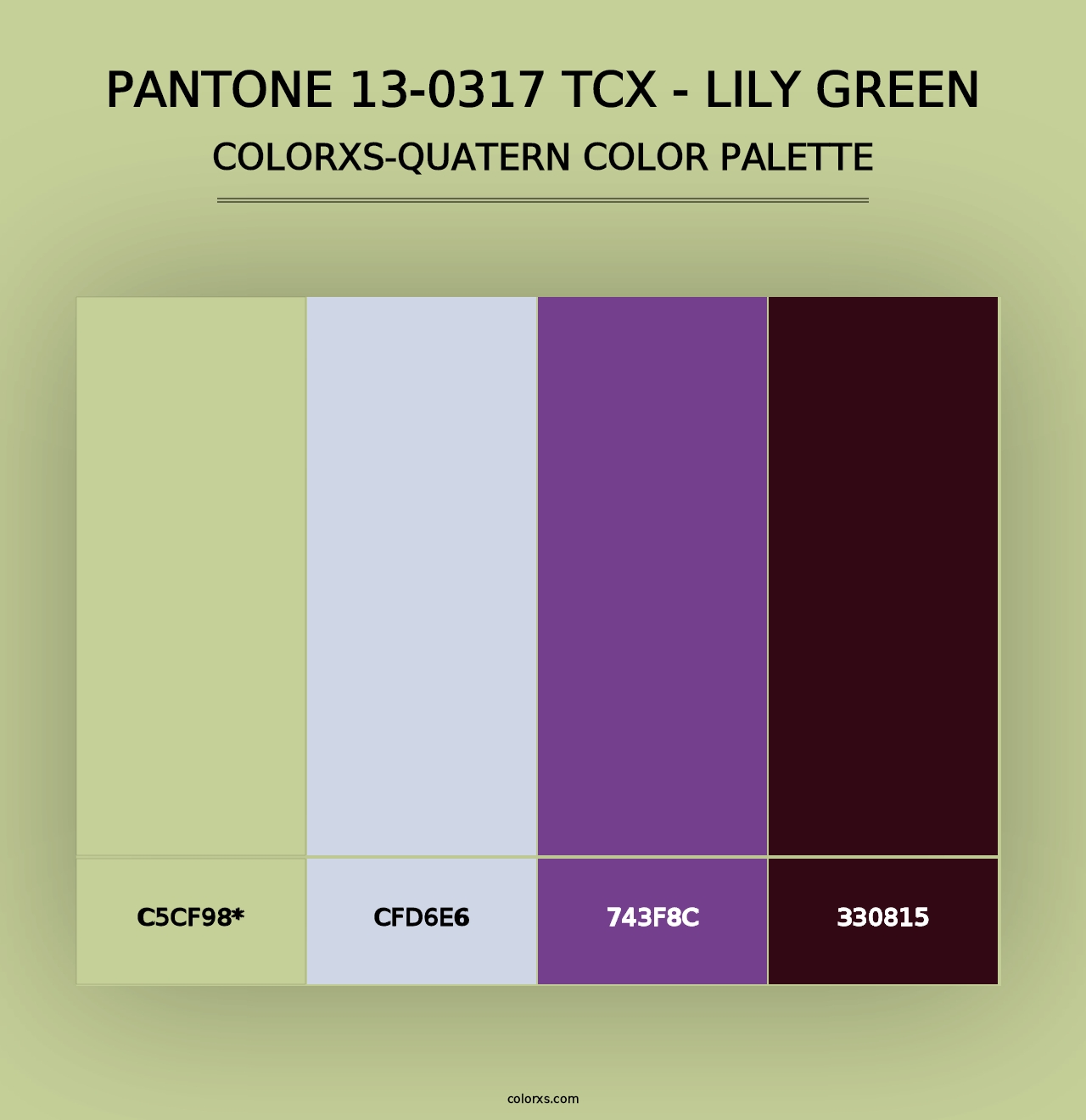 PANTONE 13-0317 TCX - Lily Green - Colorxs Quad Palette