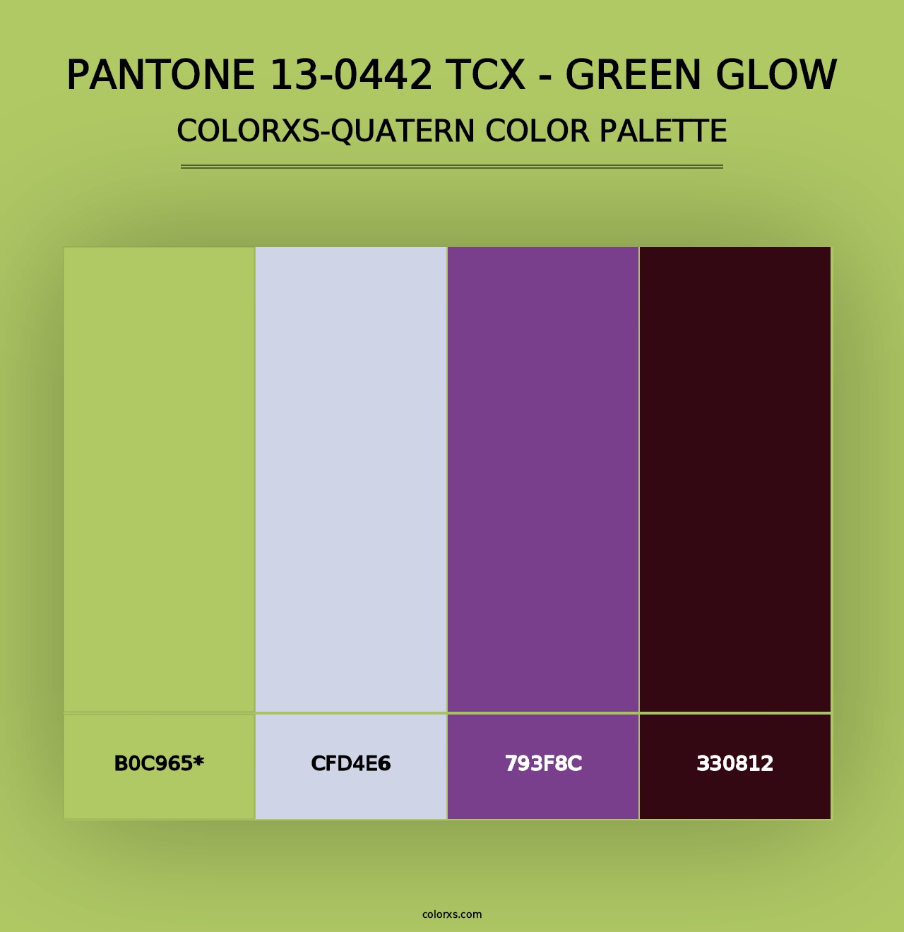 PANTONE 13-0442 TCX - Green Glow - Colorxs Quad Palette