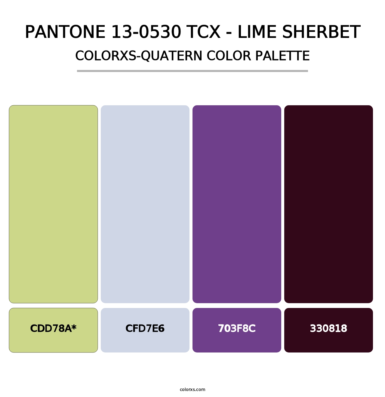 PANTONE 13-0530 TCX - Lime Sherbet - Colorxs Quad Palette