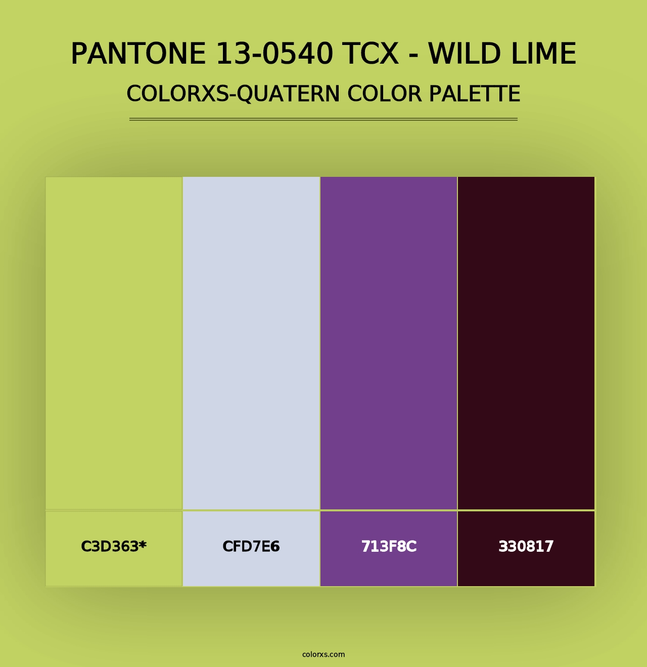 PANTONE 13-0540 TCX - Wild Lime - Colorxs Quad Palette