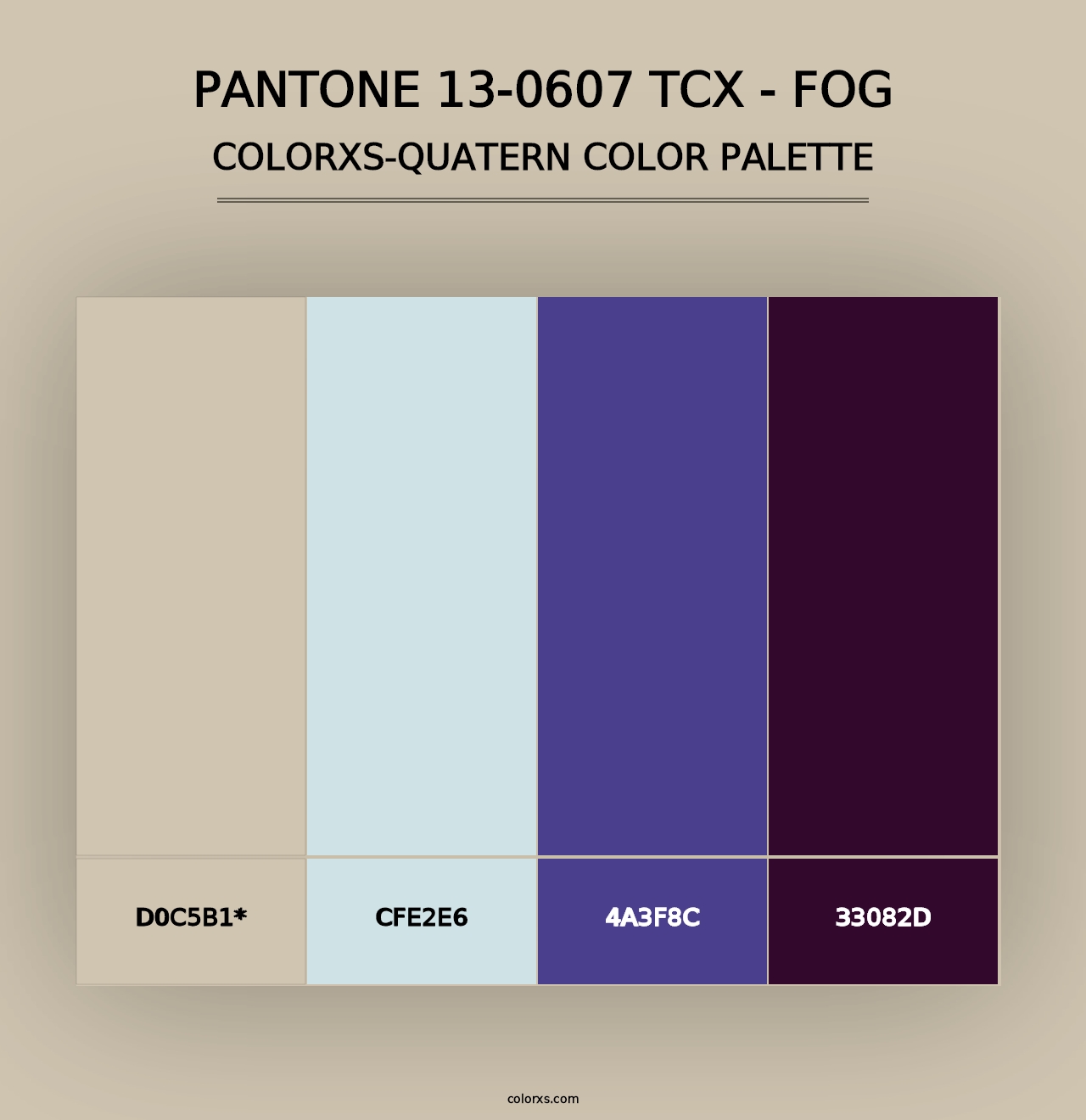 PANTONE 13-0607 TCX - Fog - Colorxs Quad Palette