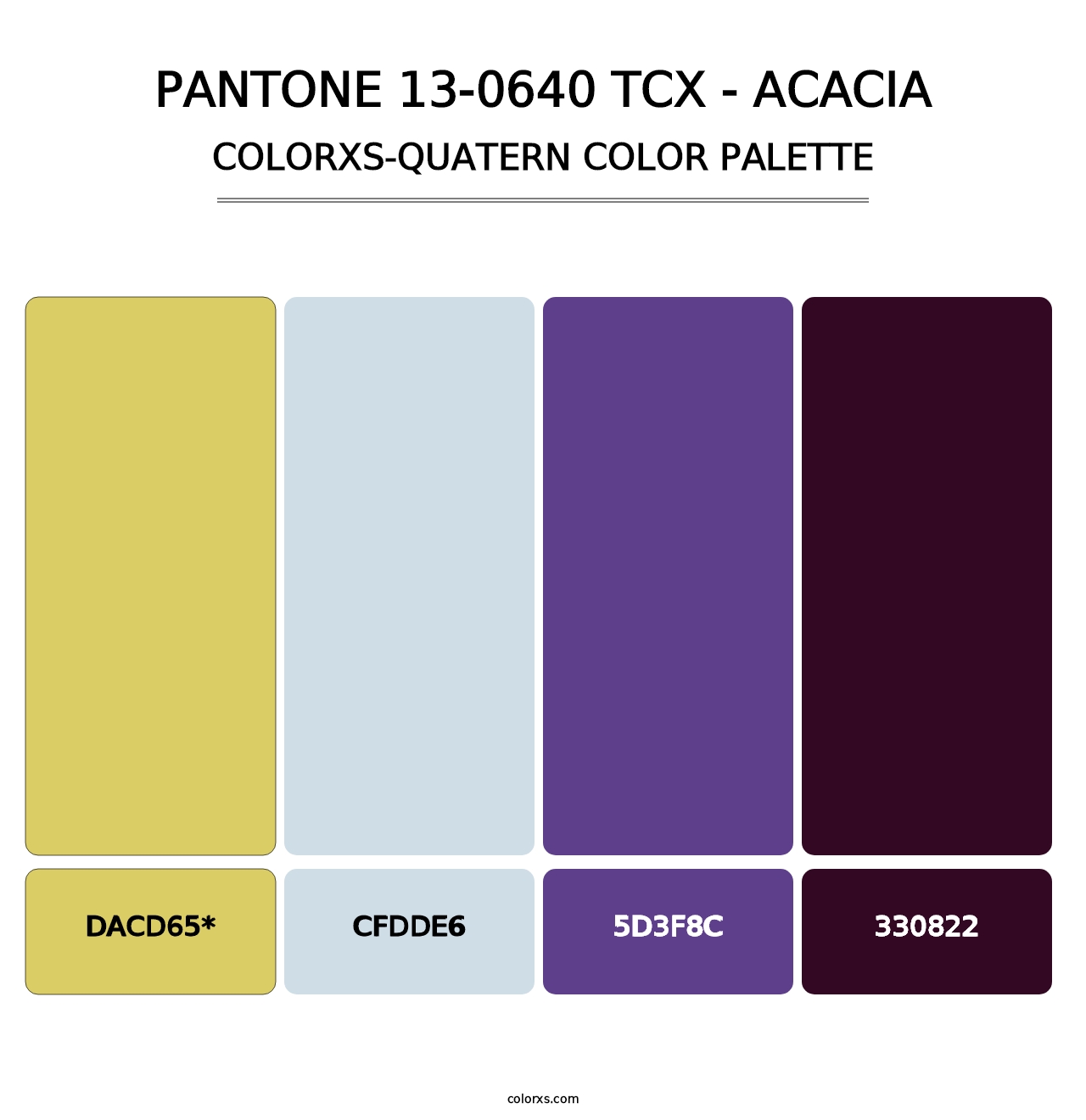 PANTONE 13-0640 TCX - Acacia - Colorxs Quad Palette