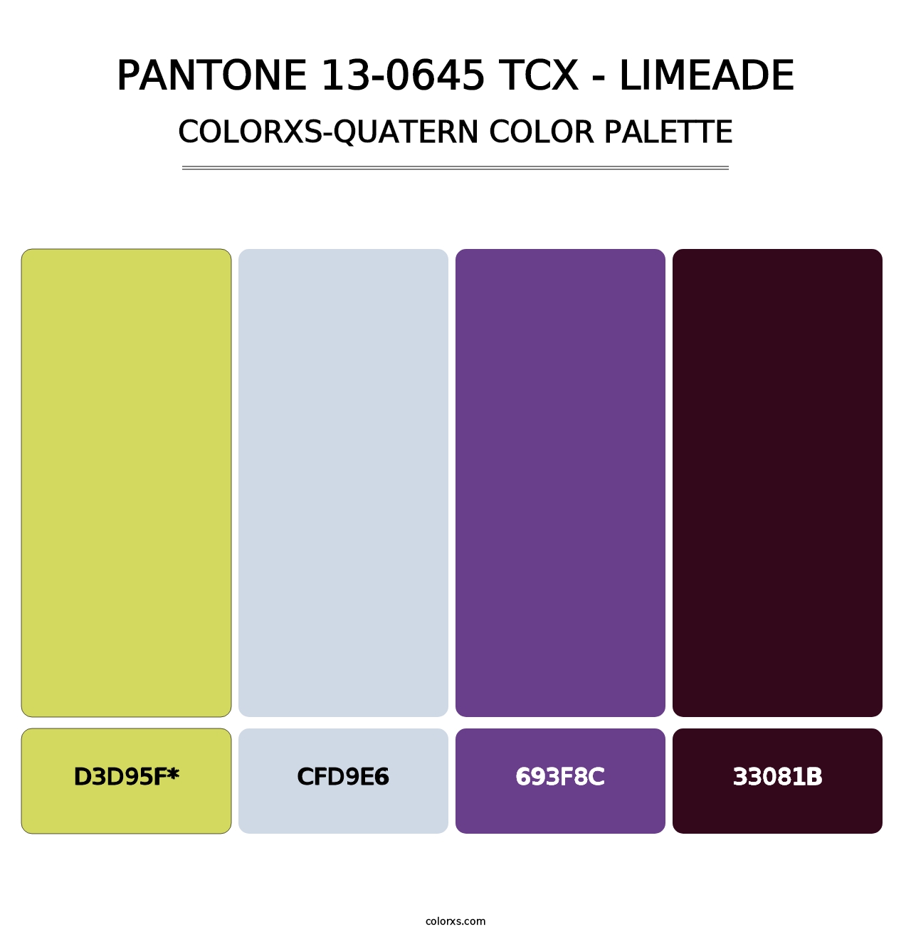 PANTONE 13-0645 TCX - Limeade - Colorxs Quad Palette