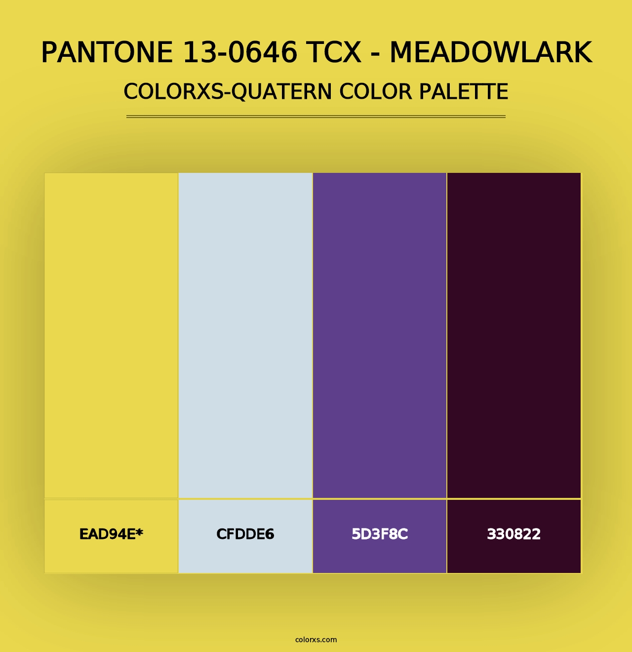 PANTONE 13-0646 TCX - Meadowlark - Colorxs Quad Palette