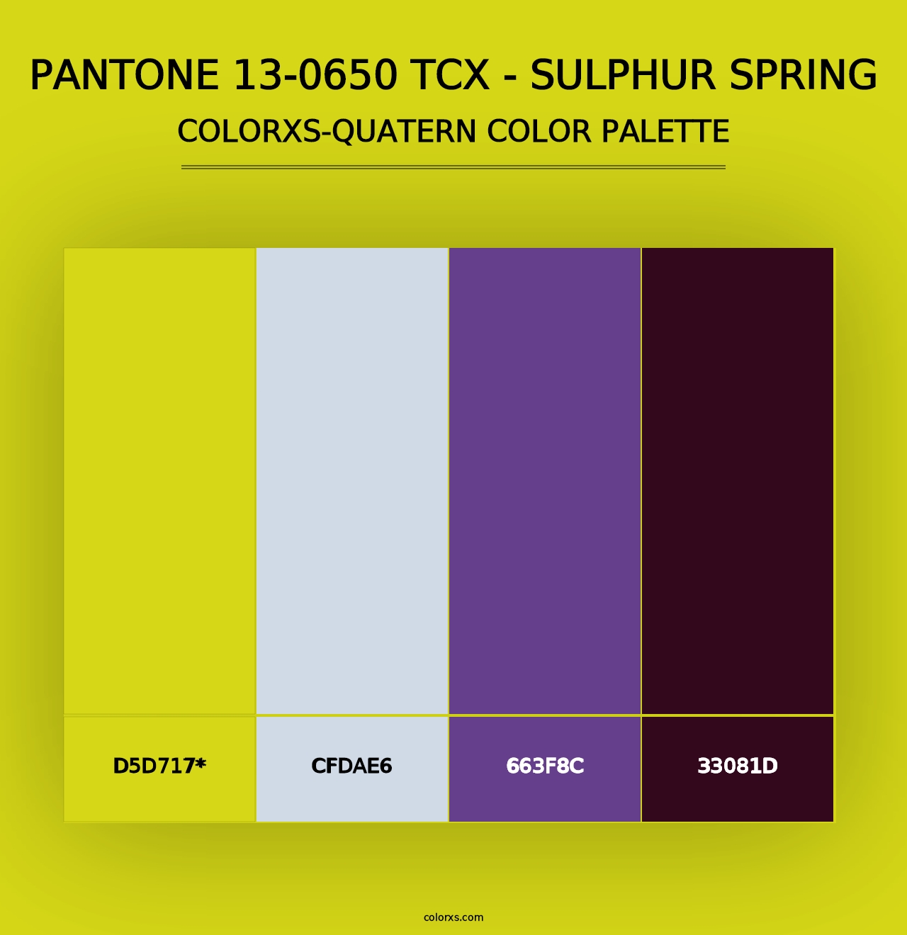 PANTONE 13-0650 TCX - Sulphur Spring - Colorxs Quad Palette