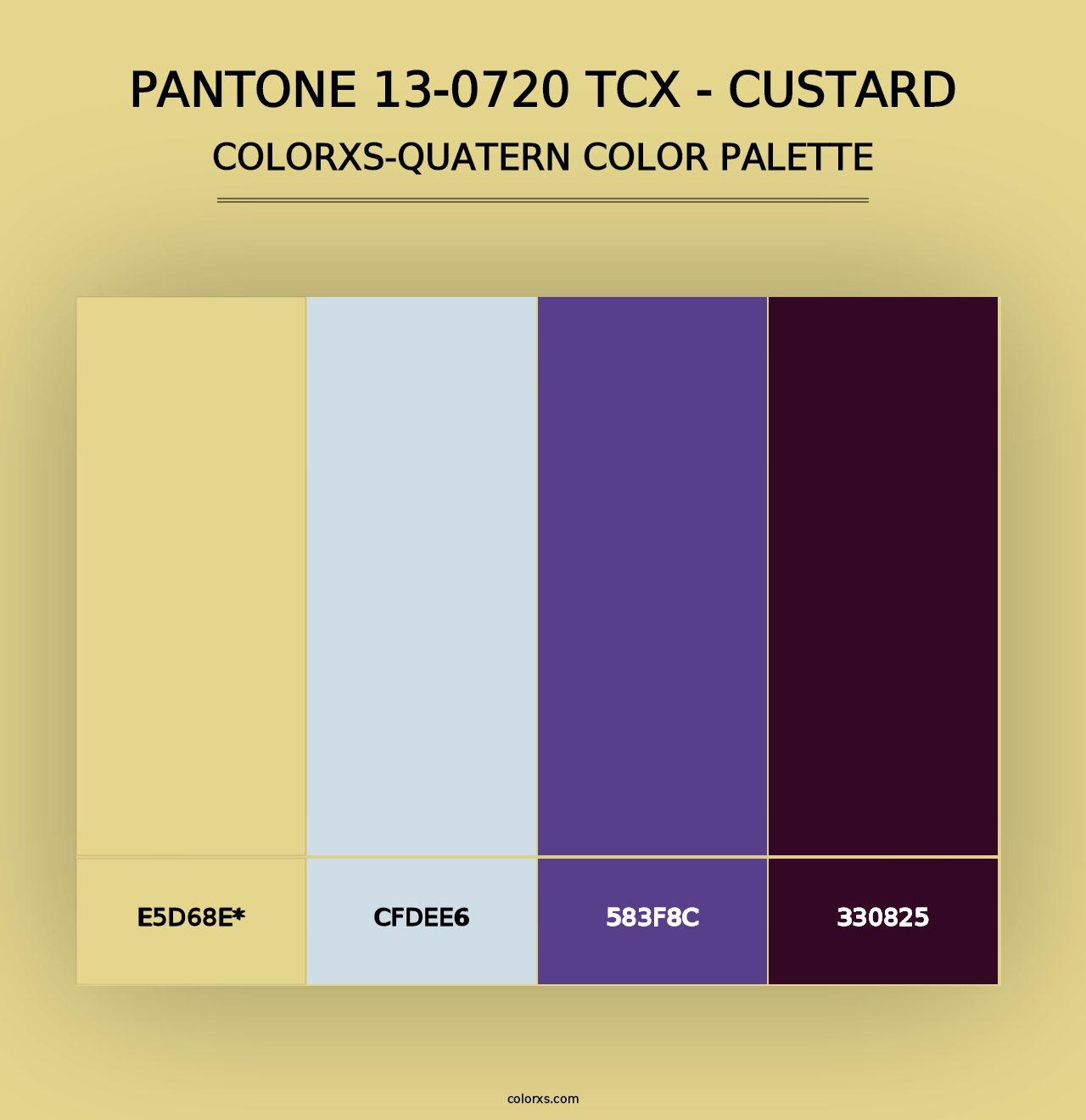 PANTONE 13-0720 TCX - Custard - Colorxs Quad Palette