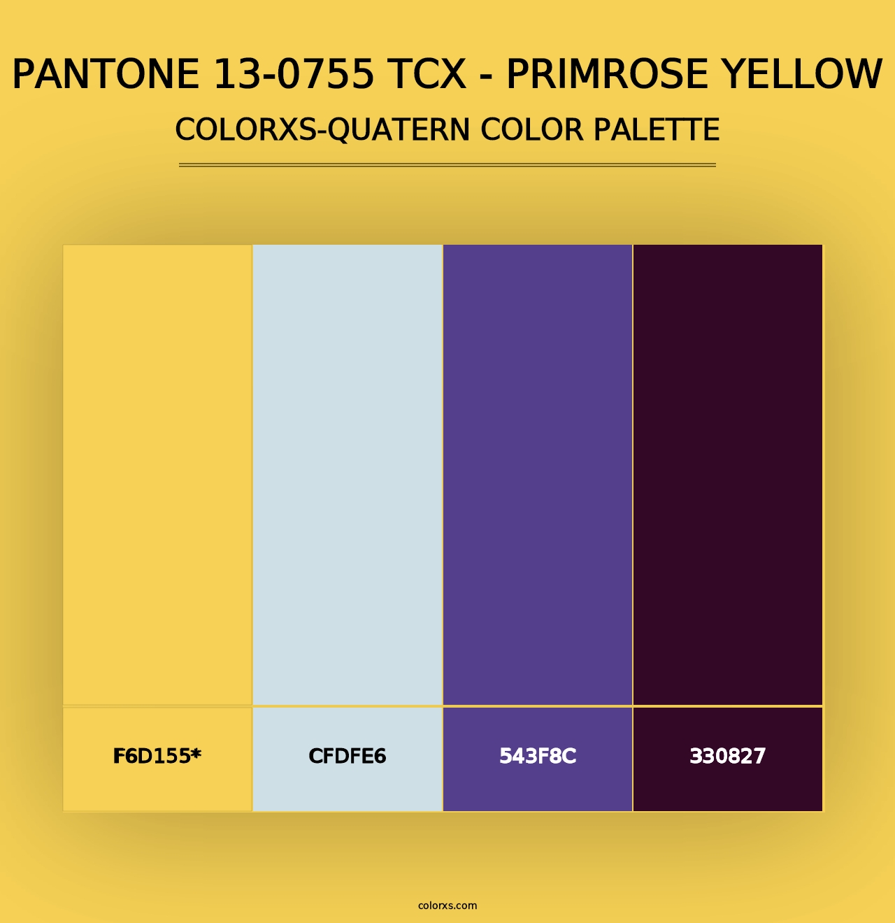 PANTONE 13-0755 TCX - Primrose Yellow - Colorxs Quad Palette